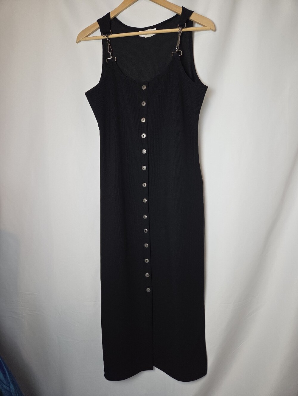 1990s Vintage Black Jumper Dress Small